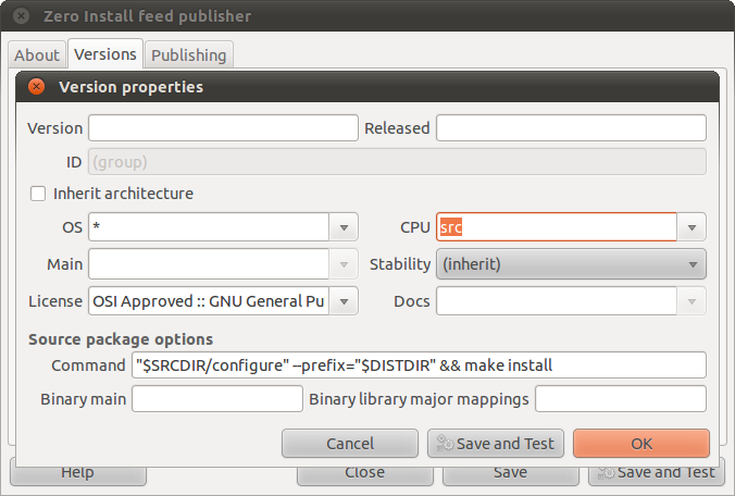 Adding a source implementation